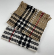 出口欧美小众秋冬季中厚款色织，纯羊绒格子，围巾围脖英伦风保暖