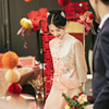 苏爱桃夭新中式改良套装，国风连衣裙粉色旗袍订婚新娘结婚礼服女