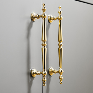 法式黄铜拉手抽屉衣柜门，柜子门把手橱柜金色，欧式现代简约全铜极简