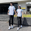 个性班服夏季套装韩版ins初中高中男女学生拼接短袖T恤校服定制潮