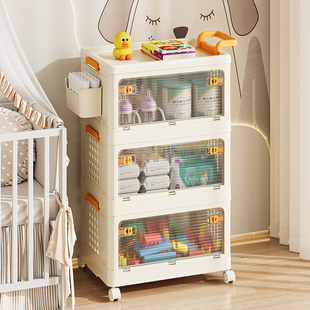 儿童收纳柜储物柜置物家用抽屉式多层宝宝婴儿，零食翻盖塑料免安装