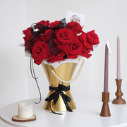 七夕情人节玫瑰花束鲜花永生花，艺术插花瓶，创意摆件快速插花盒
