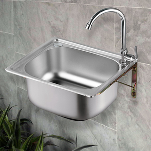 小单槽304不锈钢水槽厨房，洗菜盆洗碗池洗手盆，一体水盆套餐
