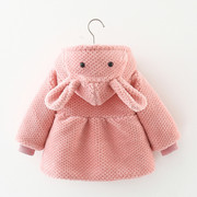 女宝宝秋冬外套0-1-2岁3加厚保暖女童，羊羔绒棉衣小童棉袄加绒