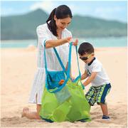 儿童沙滩玩具收纳袋玩沙工具，宝宝游泳大容量网袋户外沙滩包