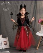 cos万圣节服儿童表演服装女童公主裙礼服女巫吸血鬼服饰装扮道具