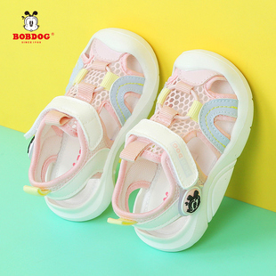 巴布豆童鞋女童宝宝包头凉鞋夏季婴幼儿学步鞋软底小童沙滩鞋