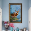 玄关装饰画欧式风格麋鹿小尺寸竖版走廊挂画过道，壁画美式客厅油画