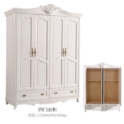 美式实木衣柜组合柜欧式主卧雕花，45门橡胶木白色大衣橱带抽屉