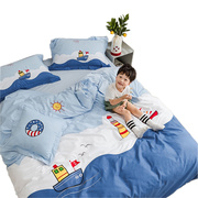 男孩卡通三件套纯棉四件套，床单男童房间被套，1.5米1.2儿童床上用品