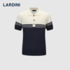 lardini意大利进口插肩袖针织，条纹微弹polo衫男商务，休闲领短袖t恤