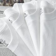 230克短袖新疆精梳纯棉重磅男女款，纯色白色潮牌宽松半袖空白t恤衫