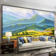 现代巨人山风景背景墙油画山脉大型电视壁画客厅沙发卧室装饰壁纸
