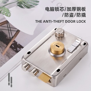外装门锁老式防盗门锁芯，b级大门木门锁室内外木，门锁房门锁铁门锁