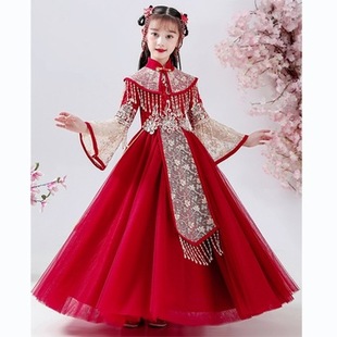女童汉服中国风儿童古风唐装，超仙女连衣裙小女孩，古装春秋季礼服潮