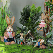 草编兔子摆件幼儿园森系植物角户外装饰园区景观别墅庭院花园