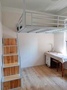 现代小户型阁楼床悬挂式公主床铁艺高架床双人上下床宿舍公寓创意