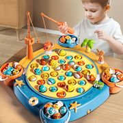 a大号儿童钓鱼玩具，电动旋转带音效磁性，钓鱼竿宝宝益智玩具一3到6