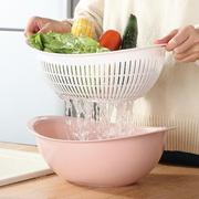 双层洗菜盆沥水篮塑料家用水果盘，漏盆洗菜篮创意米器厨房沥水盆