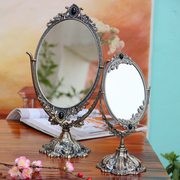 欧式复古意式台式合金双面，镜子化妆镜桌面，网红轻奢镜子卧室梳妆镜