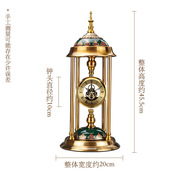 美式座钟烛台客厅轻奢台式钟表创意家用桌面摆件机械，钟复古(钟复古)时钟