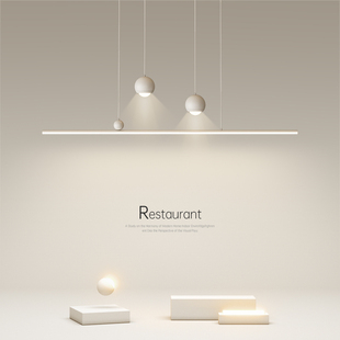 创意led吊灯极简长条灯简约现代餐厅，灯卧室灯客厅灯餐桌吧台灯具