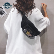 韩版INS胸包女百搭时尚腰包日系斜挎小包网红少女帆布包潮酷包包