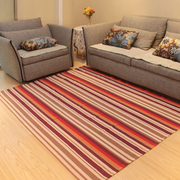 条纹棉线地毯简约卧室，地毯床前毯长方形，客厅茶几地毯儿童房地垫