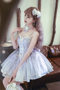 alicegirl原创lolita紫藤芭蕾鱼骨姐妹伴娘吊带，小礼服连衣裙