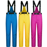 保暖加厚背带棉裤情侣滑雪裤男女款涤纶紫色中性户外休闲衣MT630