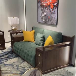 新中式乌金木轻奢高端沙发茶几电视柜，组合全套客厅别墅家具定制