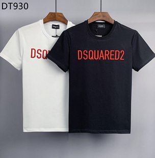 2022短袖T恤男士Dsquared2创意简约字母刺绣时尚米兰潮流时尚休闲