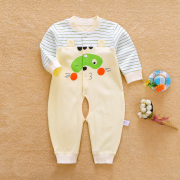 婴儿秋装0-3个月宝宝，连体衣1岁春秋纯棉，开档哈衣睡衣爬服连身衣服