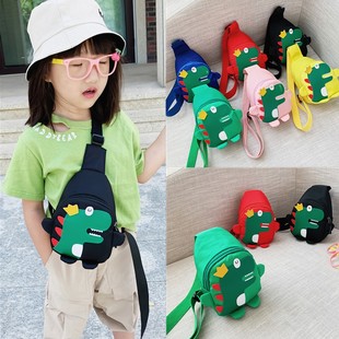 韩版儿童小腰包恐龙，斜挎包男童女童潮包可爱背包时尚胸包宝宝包包