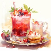 草莓水果茶十字绣自己绣客厅餐厅小件甜点系列手工diy钻石画