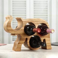 摆件斜放新中式实木质创意红酒架