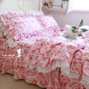 게으른휴가︱欧美韩版21欧洲花园公主全棉碎花床上用品床裙四件套