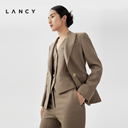 LANCY/朗姿秋冬羊毛羊绒高端商务西装套装法式高级感女士通勤外套