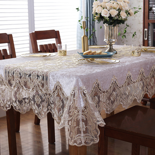 北欧餐桌布布艺蕾丝简约现代长方形家用轻奢风中式台盖布椅套椅垫