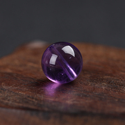 天然紫晶散珠单颗乌拉圭紫水晶半成品diy编织手链圆珠饰品配件