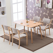 伊姆斯餐桌白色实木餐桌长方形，饭桌桌子简约现代经济型原木色桌子