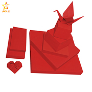 正方形大红色婚庆婚礼布景圣诞老人折纸红纸儿童手工彩纸剪纸卡纸