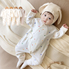 婴儿纯棉护肚蝴蝶衣宝宝，绑带月子服，新生儿和尚服0-1岁连体衣春秋