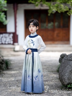 2024儿童汉服男童春夏季中国风高端原创古装唐装小男孩演出服