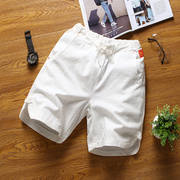 亚麻五分裤男士薄款沙滩裤，夏季中国风，大裤衩宽松棉麻运动短裤