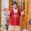 西子问汉服女童冬中国风拜年服儿童唐装，周岁礼服裙子套装岁锦