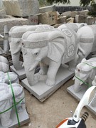天然花岗岩看门象中式招财浮雕中式现代家居吉祥镇宅石雕大象一对