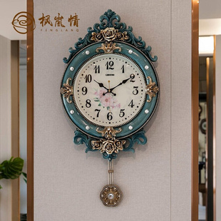 枫岚情欧式钟表挂钟客厅豪华静音个性创意时尚简挂表家用奢华大气