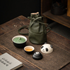 熊猫旅行茶具套装户外便携随身快客杯收纳包陶瓷(包陶瓷，)茶具定制logo