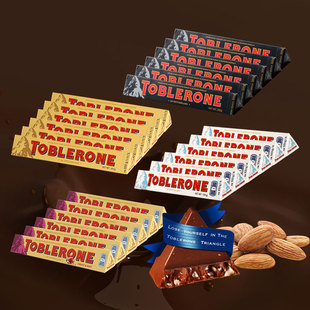 6条瑞士三角toblerone牛奶，黑葡萄干巧克力，100g*6根进口休闲零食